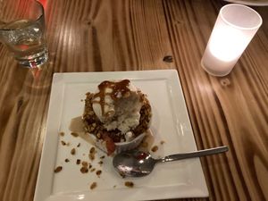 Rhubarb cobbler at Candle in New York City