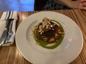 Morrocan spiced chickpea cake at Candle in New York City