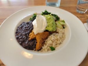 Burrito bowl with seitan at Candle in New York City