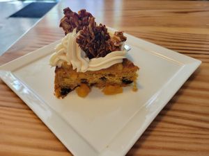 Carrot cake with candied almonds at Candle in New York City