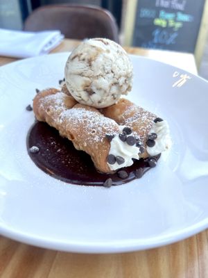 Cannoli 🤩 best vegan cannoli in the world, the ice cream is house made, so fresh and crunchy 🥰🥰🥰   at Candle in New York City