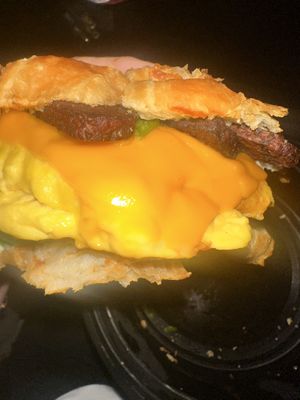 Breakfast croissant sandwich  at Candle in New York City