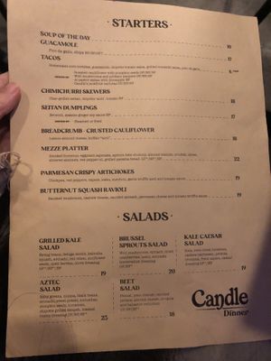 Menu  at Candle in New York City