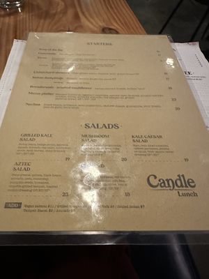 Candle Lunch Menu  at Candle in New York City