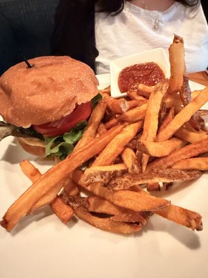 Candle burger with potato friess  at Candle in New York City