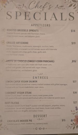 Specials Menu 8-12-26 at Candle in New York City
