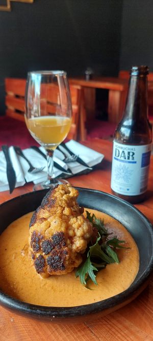 Coliflor Rostizado en Salsa Romesco at Tribu de Fuego in Bogota