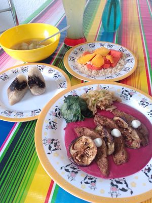 Comida completa libre de gluten at Chamaca Vegana in Mexico City