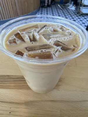Oat latte (they don’t have soy)  at January Coffee in Boulder