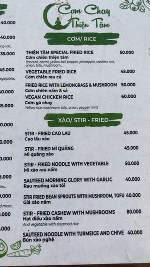 menu part2  at Com Chay Thien Tam  in Hoi An