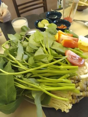 Veggies for hotpot at Green Inn - Nhà hàng thuần chay in Hanoi