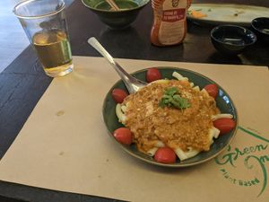 Satay with pasta at Green Inn - Nhà hàng thuần chay in Hanoi