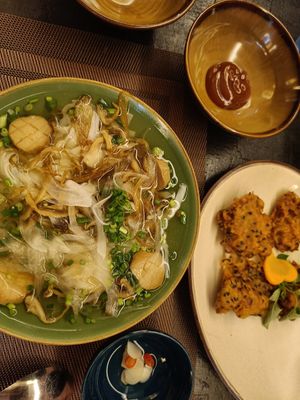 Noodles and fried snacks at Green Inn - Nhà hàng thuần chay in Hanoi