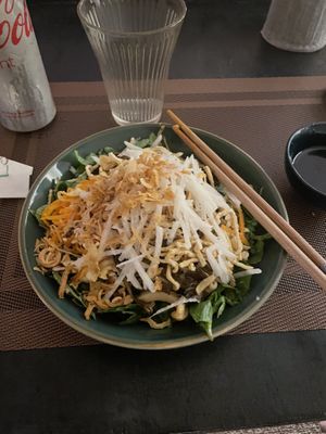 The black garlic vermicelli was amazing. So was the angel Wings they were fantastic, I really recomend!!  at Green Inn - Nhà hàng thuần chay in Hanoi