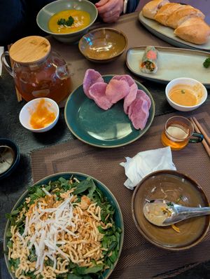 Couldn't wait to start so not the full picture! at Green Inn - Nhà hàng thuần chay in Hanoi