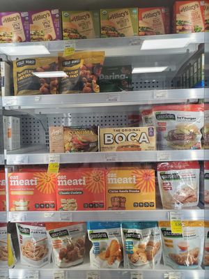 Wide range of mock meats at Better Health Market in Dearborn