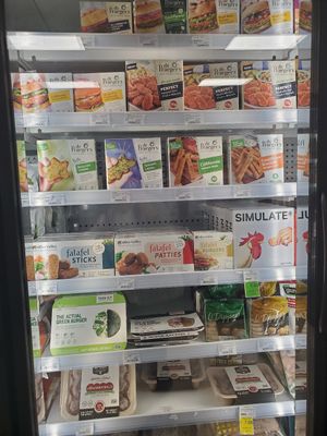 Wide range of mock meats at Better Health Market in Dearborn