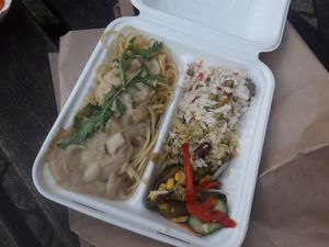 Cauliflour carbonara at Karrotka in Torun