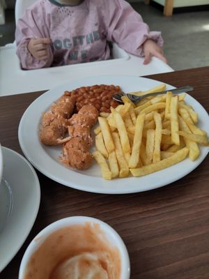 Sausage, beans and chips at Sapcote Garden Centre Cafe    in Leicester