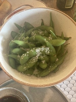 Edamame  at Umami Sushi and More in Kalamata