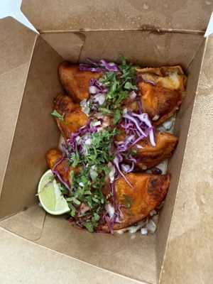 birria tacos  at Penelope's Vegan Taqueria - Andersonville in Chicago