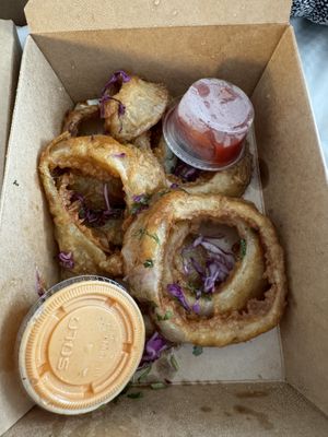 onion rings   at Penelope's Vegan Taqueria - Andersonville in Chicago