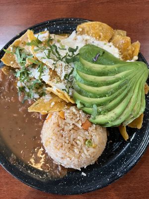 Chilaquiles with red salsa (usually is green salsa)  at Penelope's Vegan Taqueria - Andersonville in Chicago