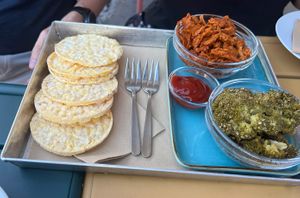 Pulled pork, broccoli and barbecue sauce  at Flora et Labora in Milan