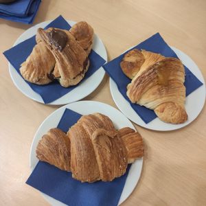 Croissants with biscof, chocolate and fig jam at Flora et Labora in Milan