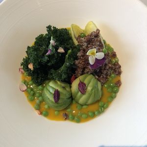 Avocado quinoa salad with a mango passion fruit dressing  at King's Joy 京兆尹 in Beijing