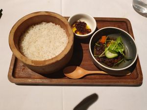 Rice with mushrooms at King's Joy 京兆尹 in Beijing