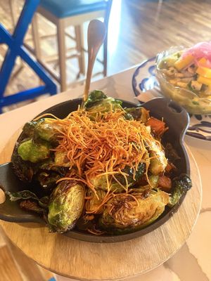 Brussels sprouts (modified vegan)  at Mexican Bar Company in Plano