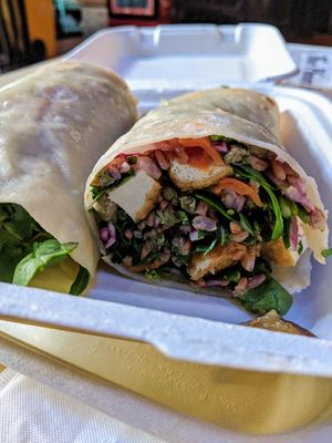 Rocket, tofu, mixed cooked veggies, brown rice, capers, red onions, a squeeze of fresh lime and tobasco sauce at Vego Salad Bar - St 51 in Phnom Penh