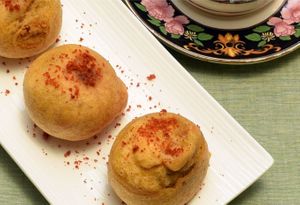 Batata Vada is a Mashed potato patty coated with chick pea flour, deep-fried and served hot with chutney. at Jagdish Farshan in Irving