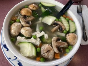 veggie and bean curd (tofu) soup  at Royal Dragon in Georgetown