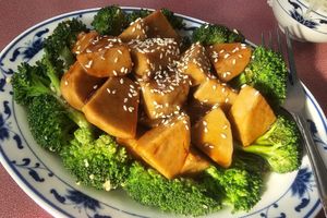 Sesame chicken (with vegan chicken) at Royal Dragon in Georgetown