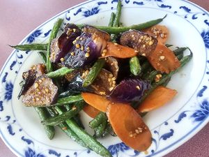Garlic green beens, eggplant, and carrot (so fragrant!) at Royal Dragon in Georgetown