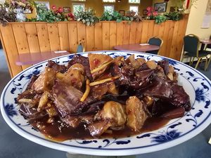 Spice eggplant + vegan chicken at Royal Dragon in Georgetown