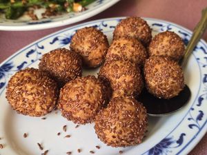 Every once in a while (or by special pre-order), they have these amaaaazing sesame and red bean desserts. Sooo goood! at Royal Dragon in Georgetown