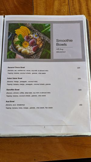 Smoothie Bowls at Sabai Sabai Viewpoint & Lounge in Koh Lanta