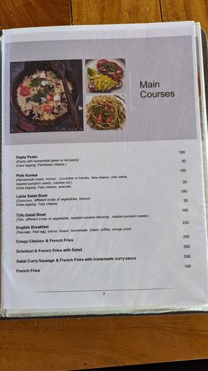 Main dishes at Sabai Sabai Viewpoint & Lounge in Koh Lanta