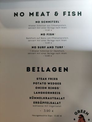 Meat alternatives and sides at Das Delicious in Vienna