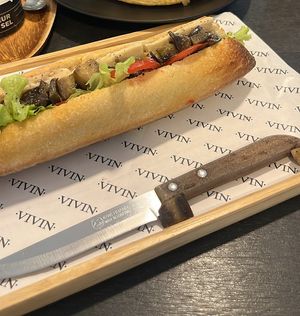 Vegan baguette sandwich  at VIVIN Grocery in Bangkok