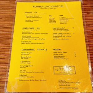   at Kombu Sushi in Los Angeles