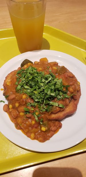 three sisters stew, black beans on fry bread at Mitsitam Native Foods Cafe in Washington