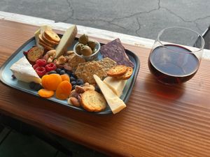 Cheese & Stuff charcuterie. Vegan charcuterie available. at The Dinghy Deli & Wine Bar in Redondo Beach