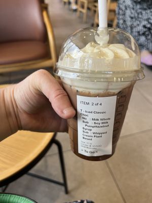 Iced chocolatee  at Starbucks in Moorooka