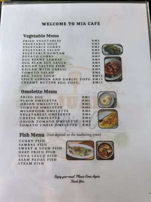Menu april  at Mia Cafe in Tioman Island