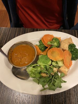 Tofu, vegetables and peanut sauce at Saffron Bistro in Cape Girardeau