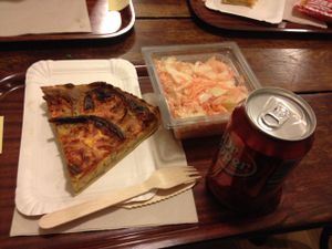 quiche & salad & drink at East Side Burgers in Paris